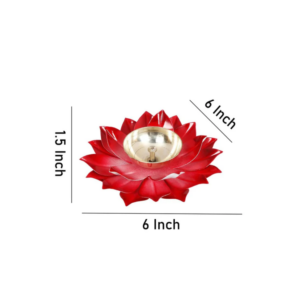CraftVatika Kamal Diya Deepak Lotus Brass Diyas Oil Lamp Pooja