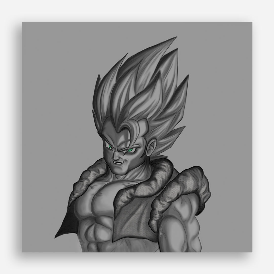 Monochrome series: Gogeta Art Print