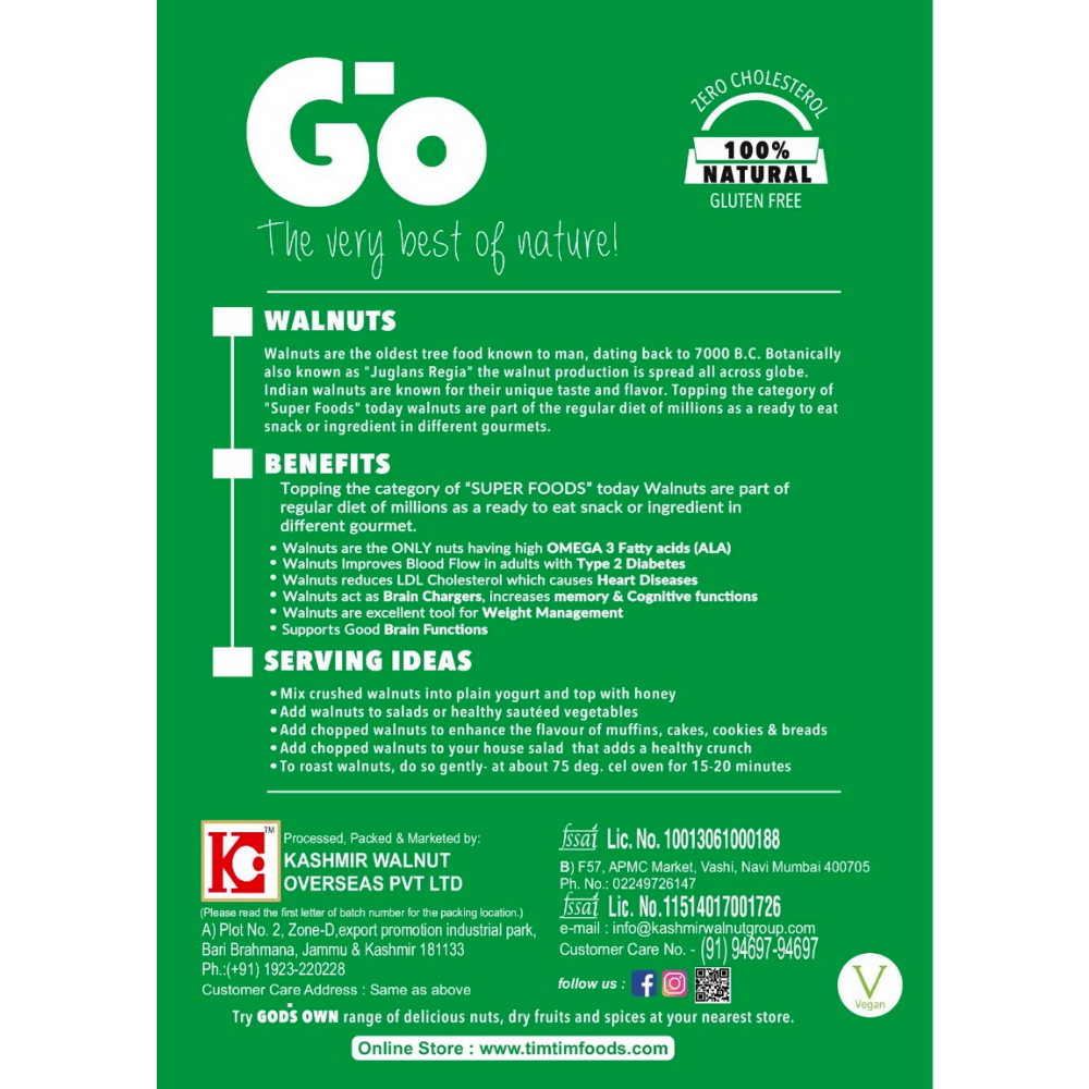 Go Kashmiri Extra Light Broken Walnut Kernels Without Shells