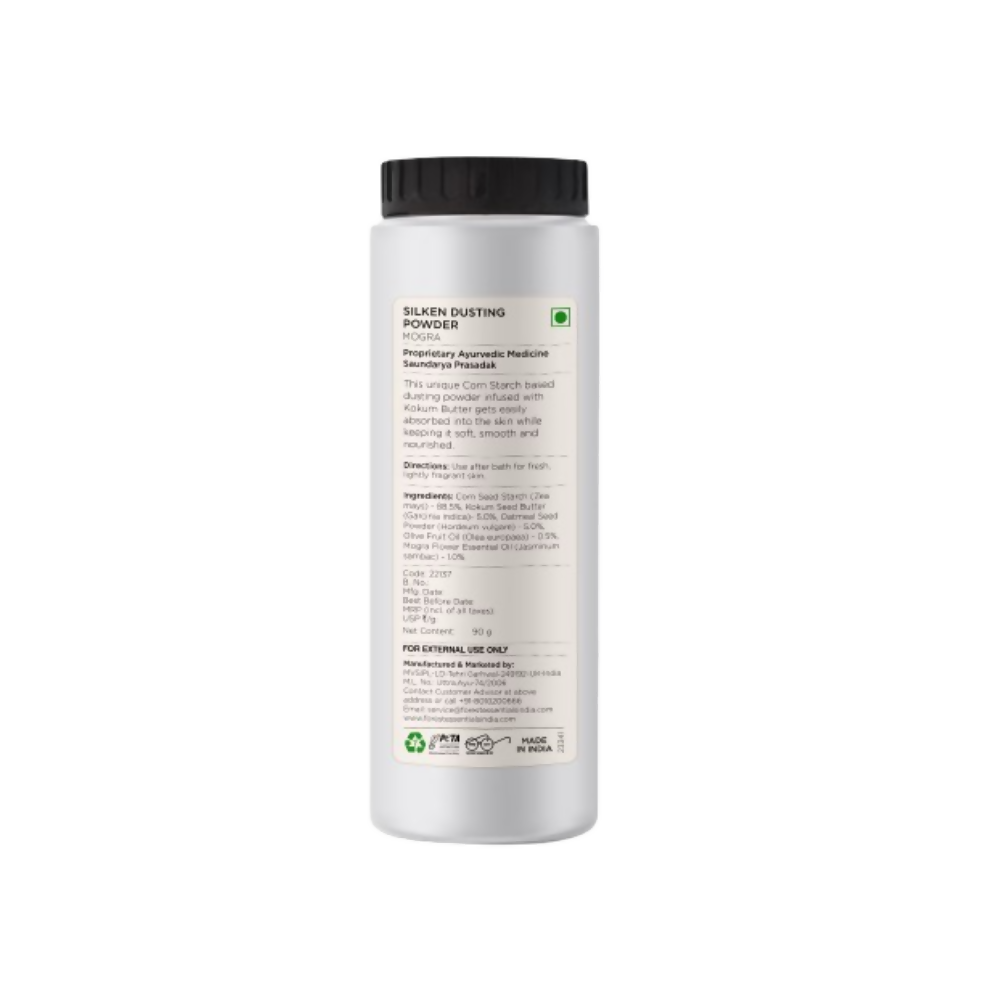Forest Essentials Silken Mogra Natural Dusting Powder - Lightly Scented
