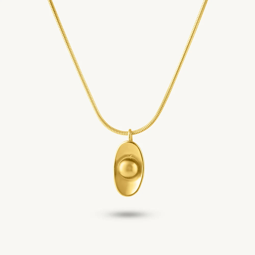 Golden Glow Oval Necklace