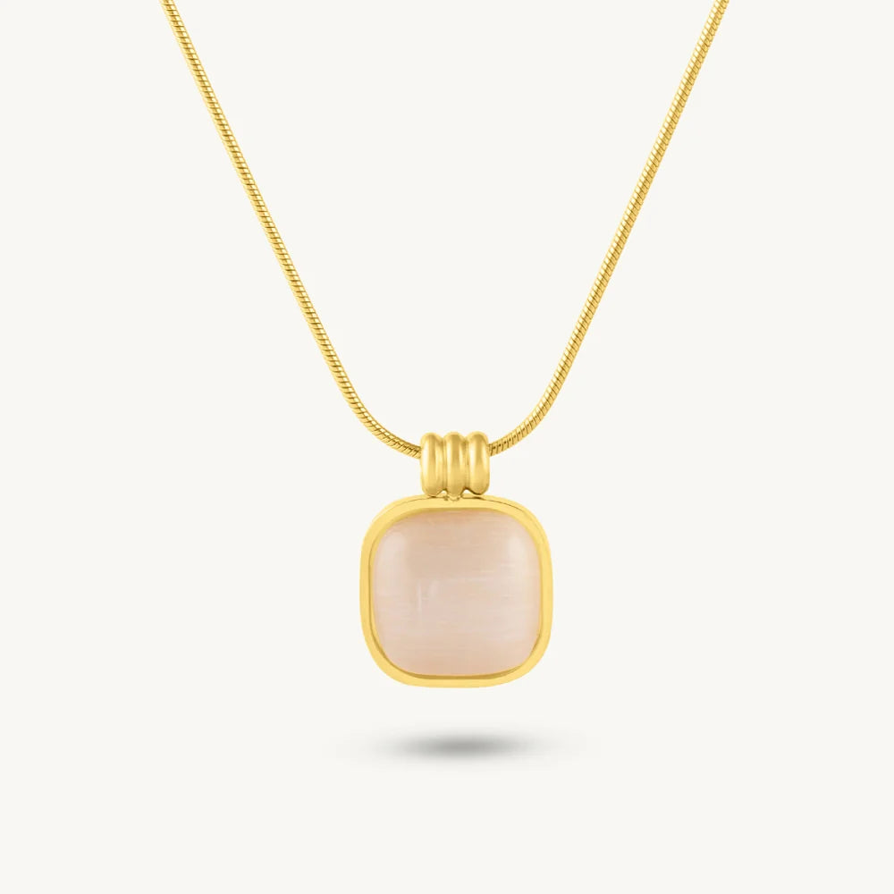 Luminous Square Stone Necklace