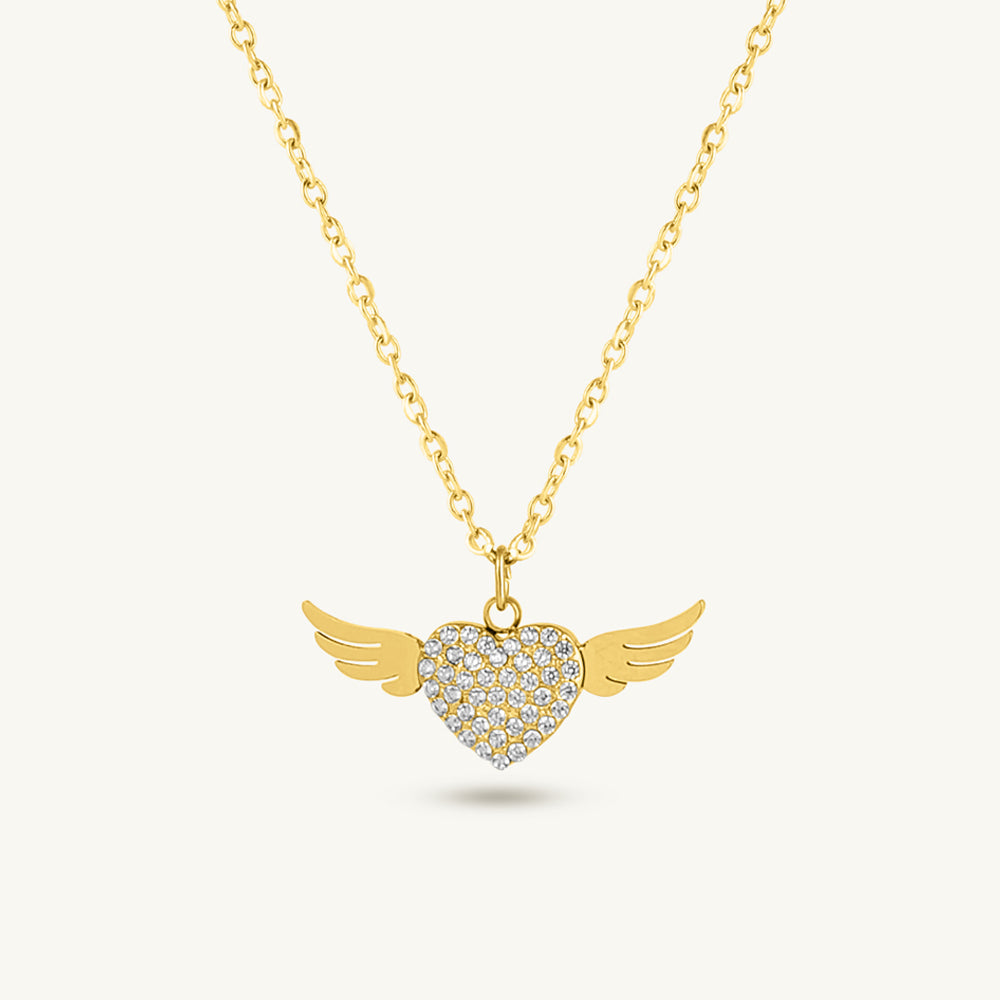 Wings of Love Heart Necklace