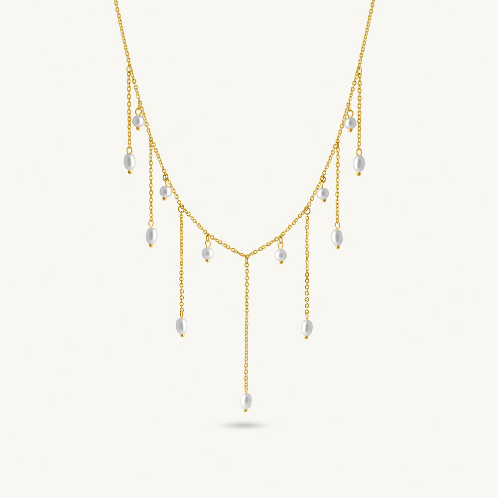 PearlShine Dangle Chain Necklace
