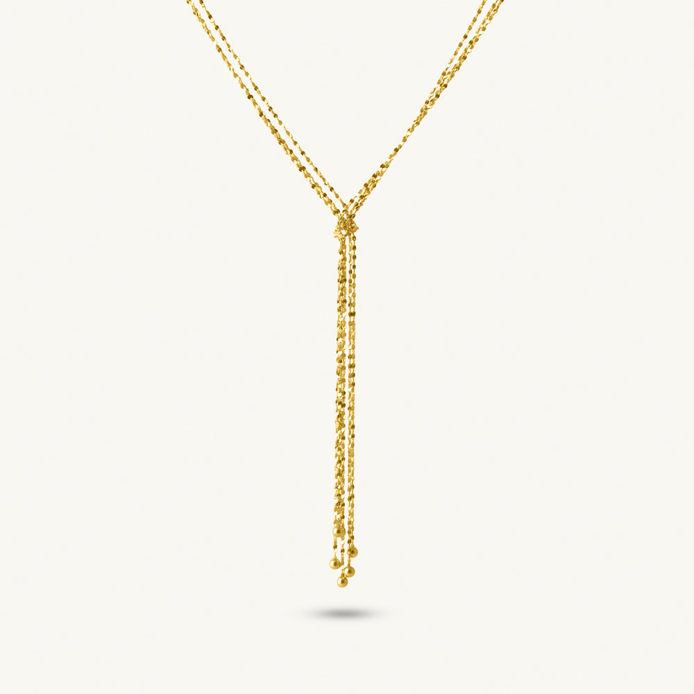 Golden Tassel Lariat Necklace
