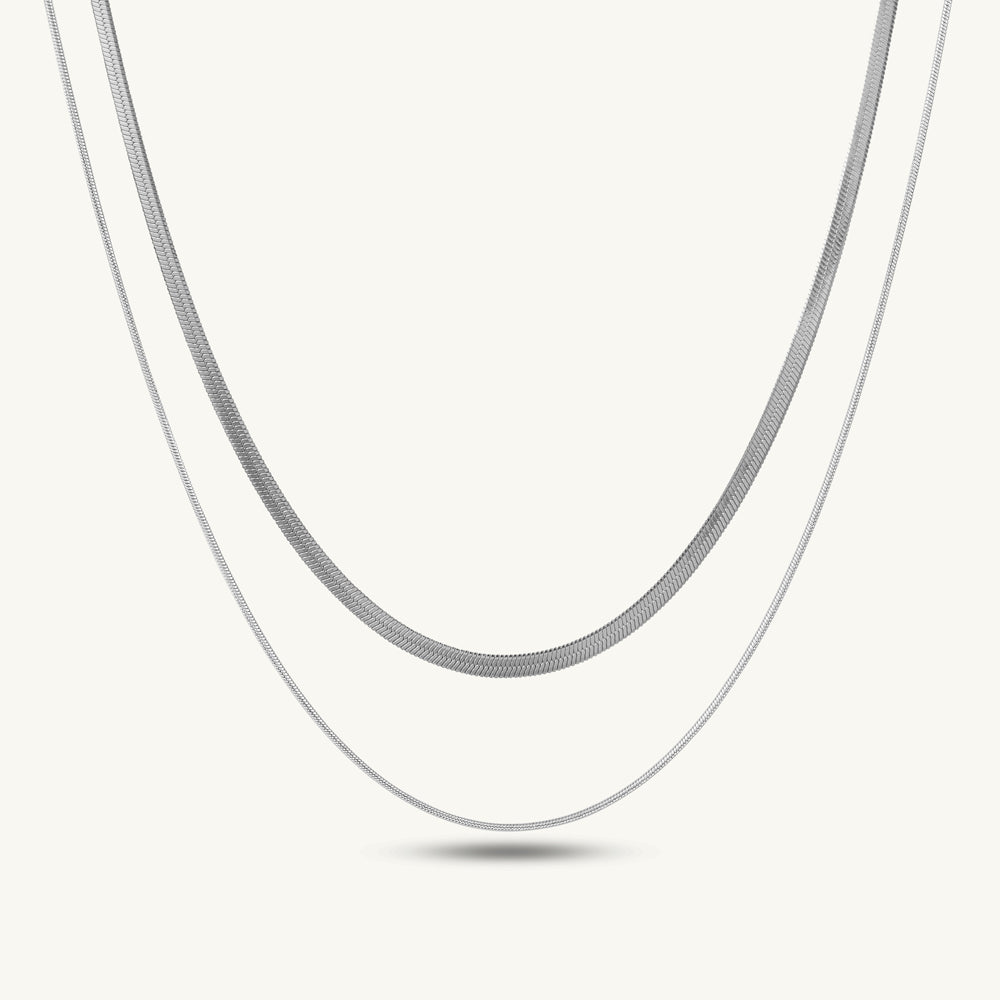 Two-Tier Sleek Curve Chain Necklace