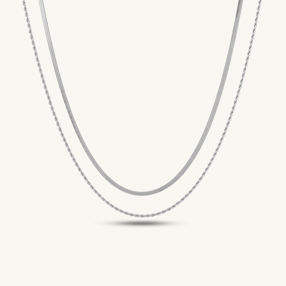 Two-Layer Sleek Curve Chain Necklace
