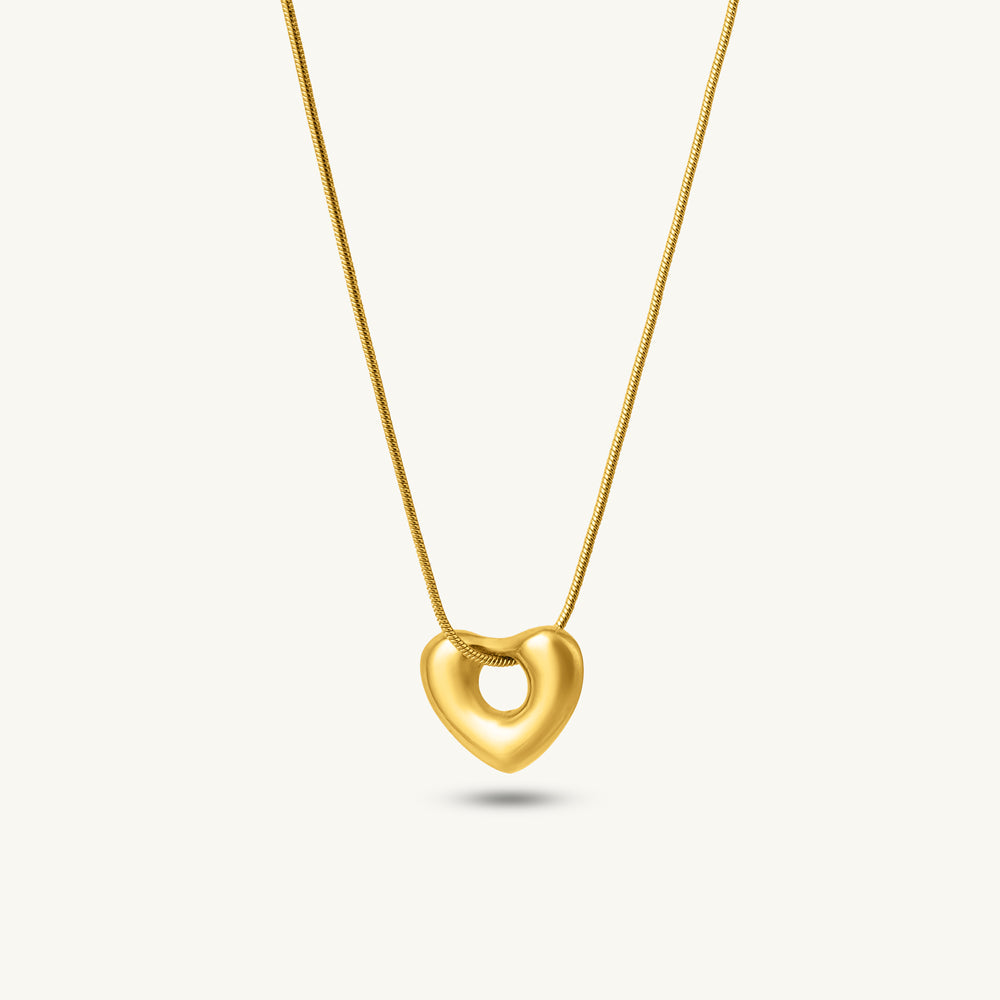 Golden Curved Heart Necklace