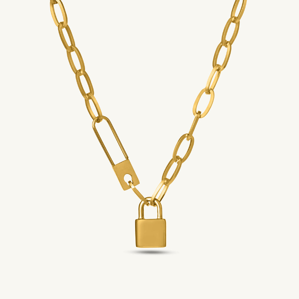 Mini Lock Charm Necklace