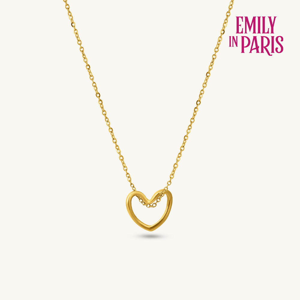 Open Heart Outline Pendant Necklace