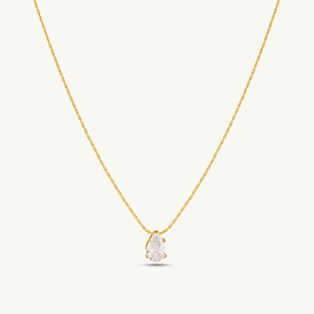 Crystal Glow Solitaire Charm Necklace