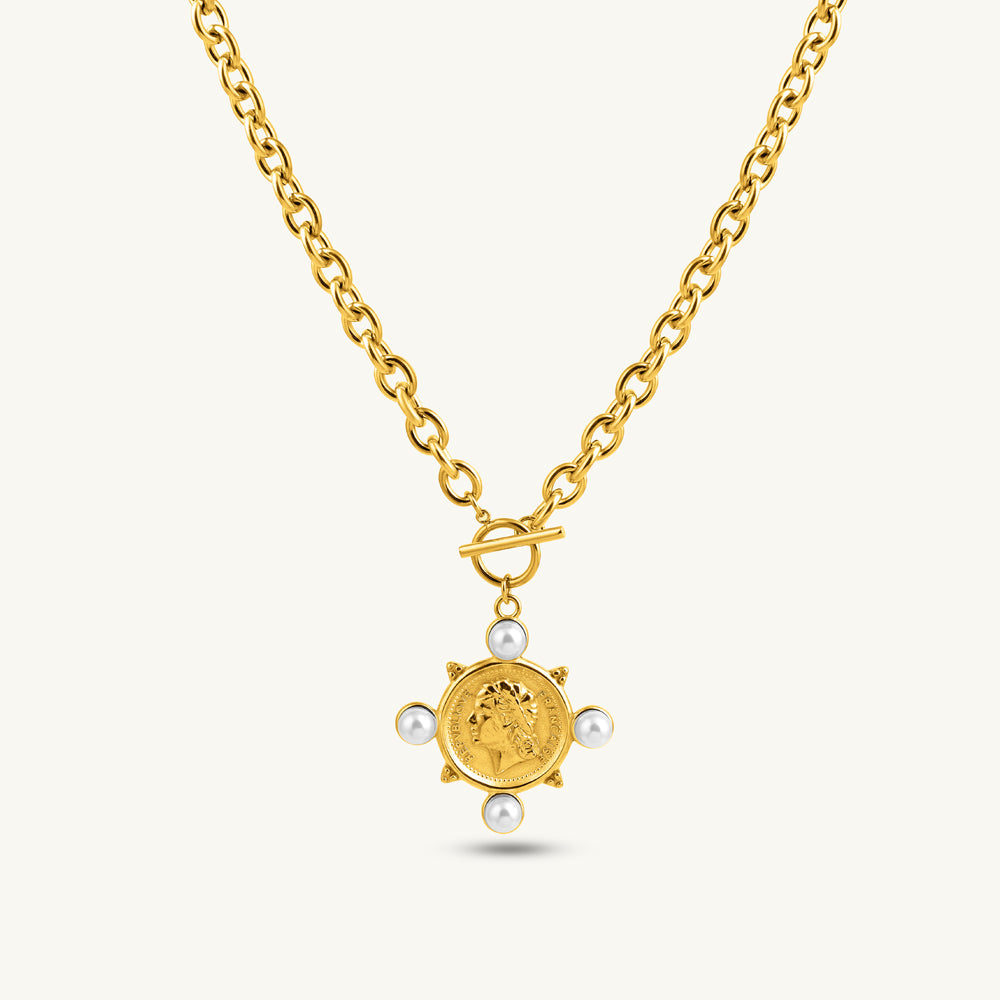 Pearl Coin Pendant Necklace