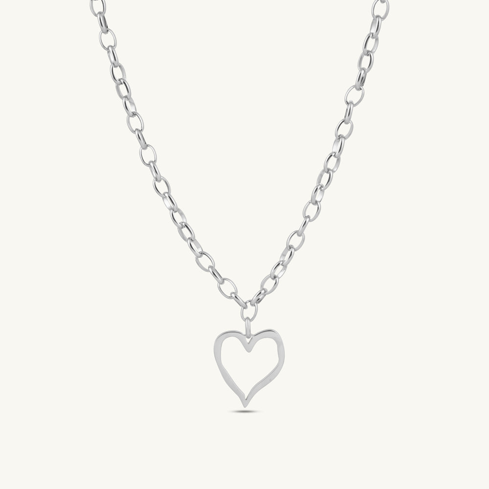 Open Heart Chain Necklace