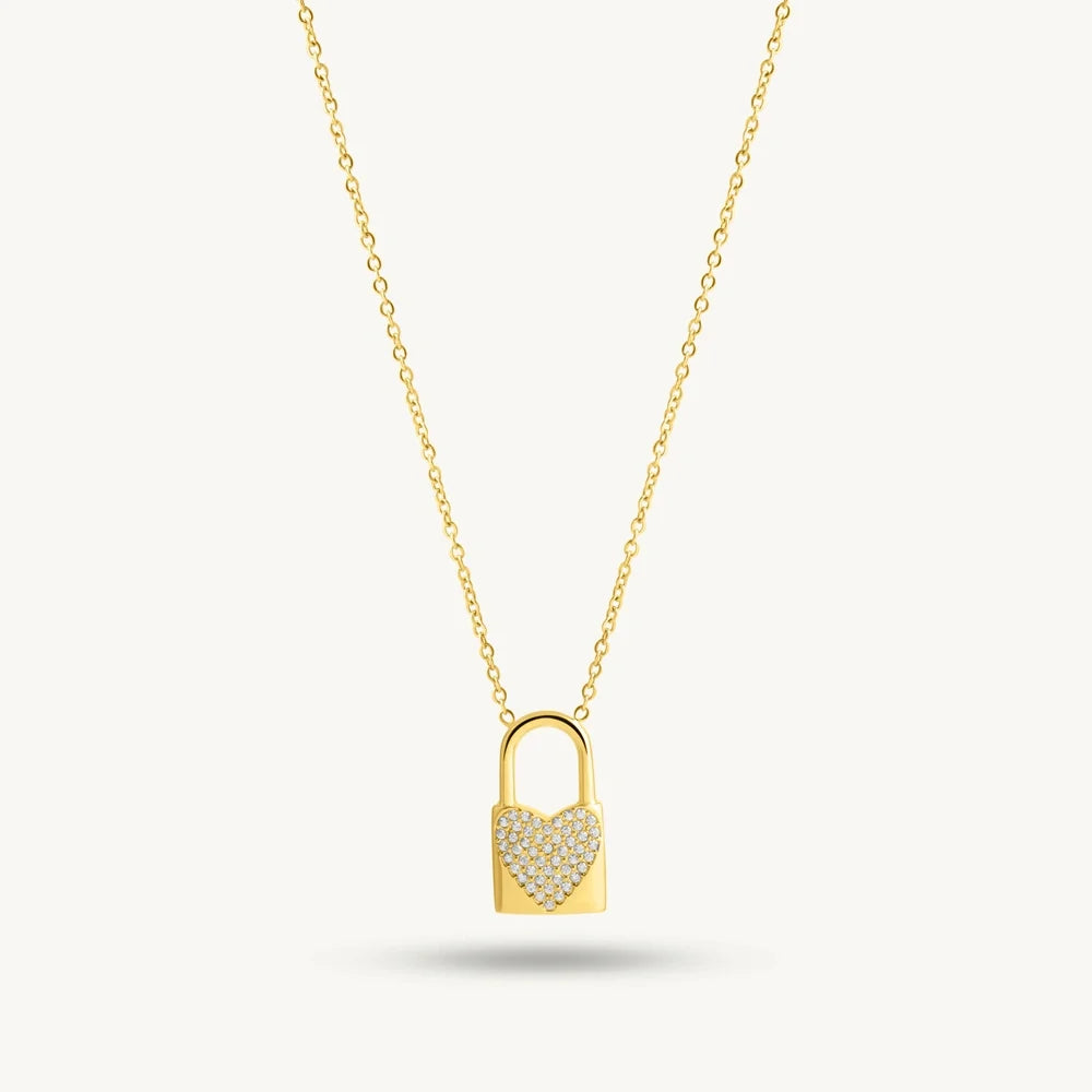 Heart Bound Lock Charm Necklace