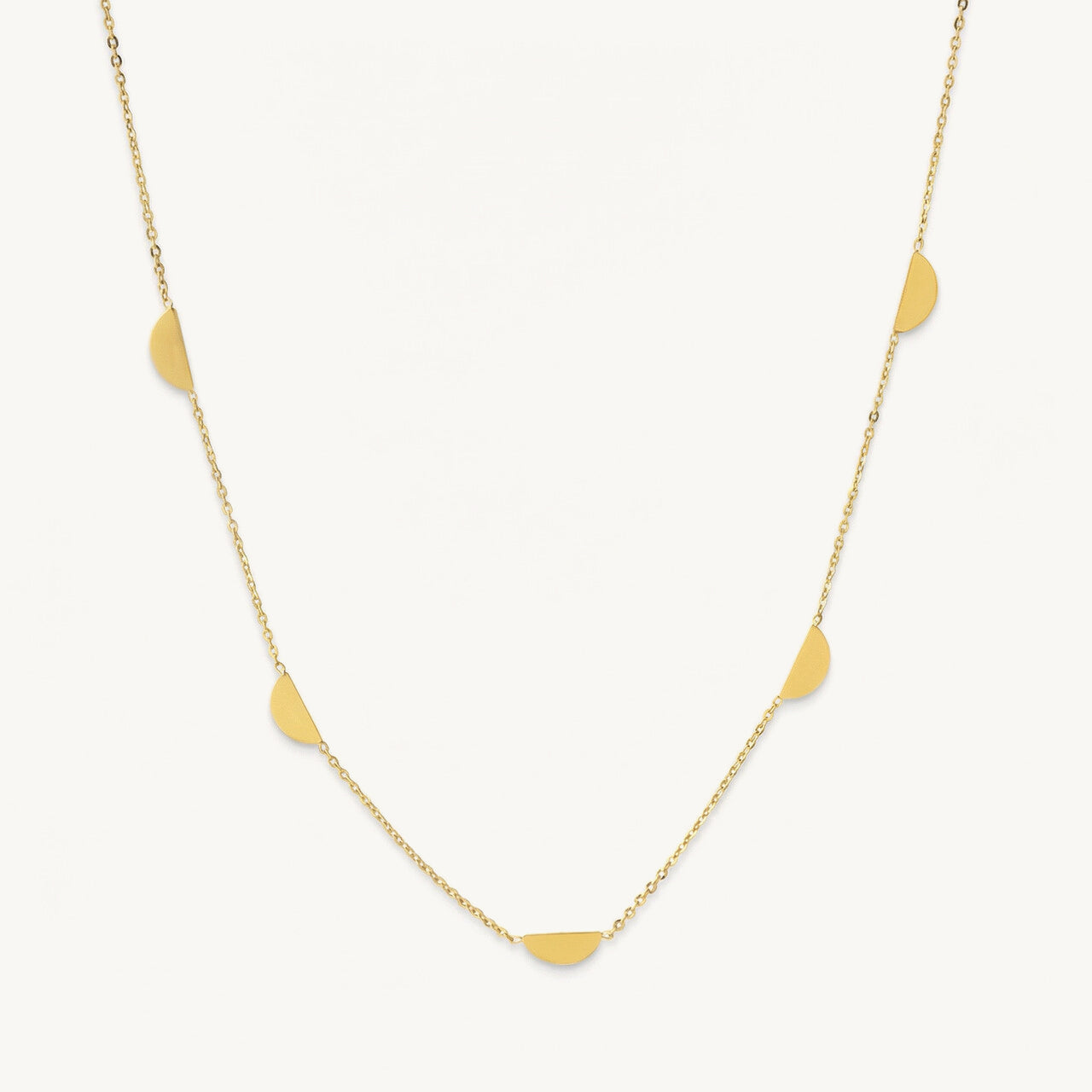 Crescent Disc Accent Necklace