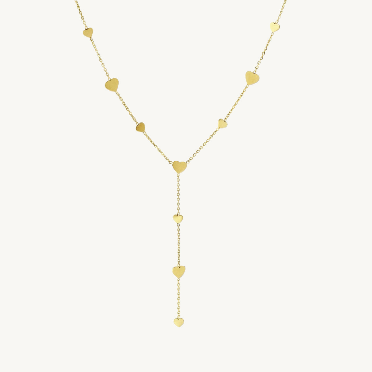 Minimal Heart Linked Lariat Necklace