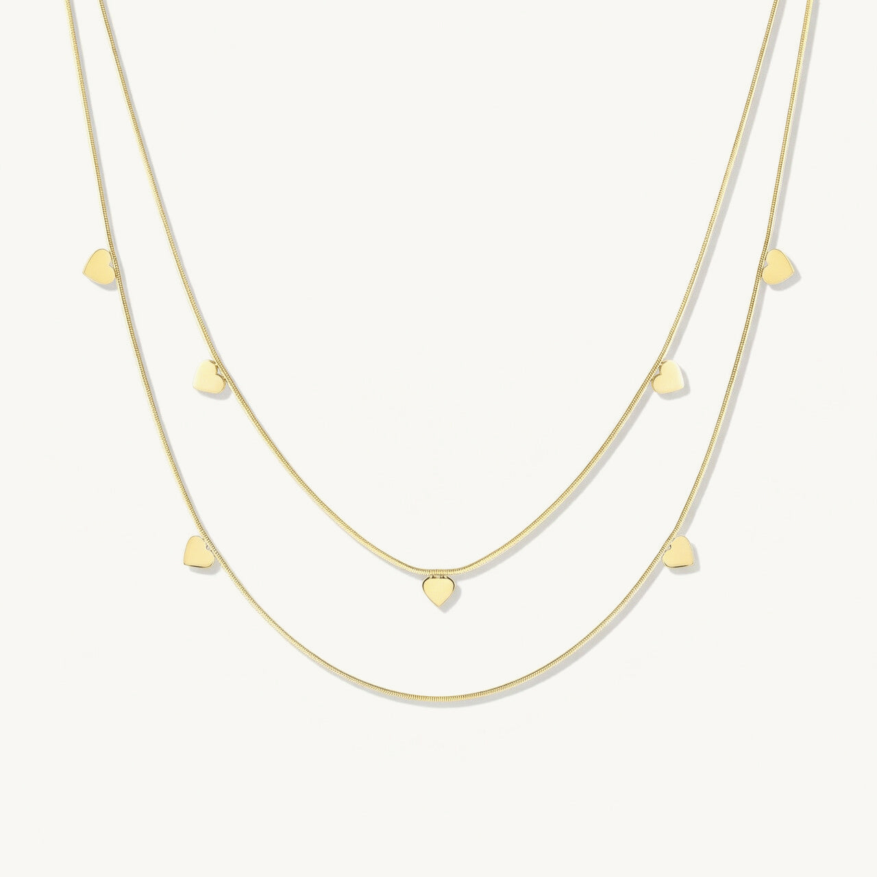 Sleek Heart Layered Necklace