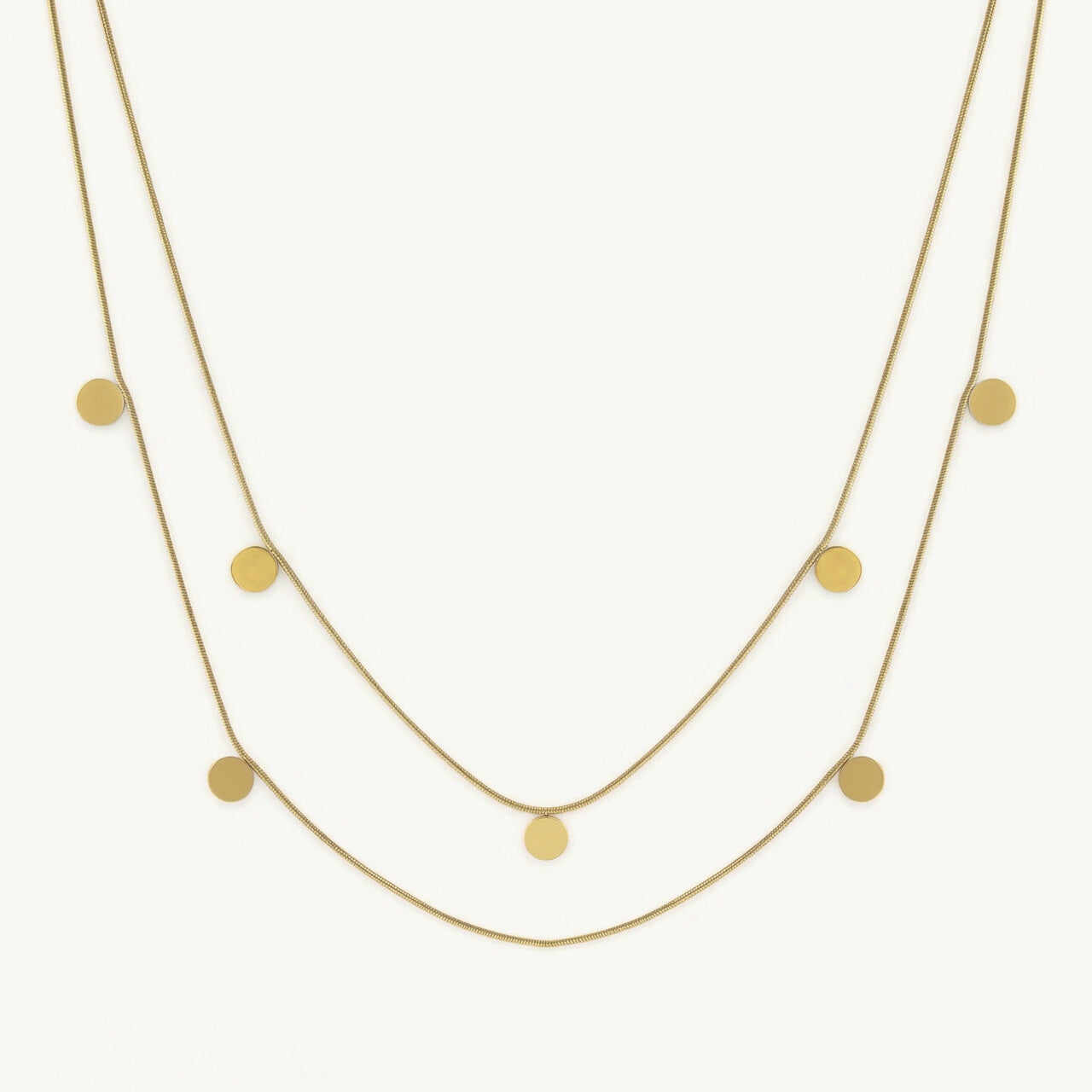Mini Disc Accent Layer Necklace