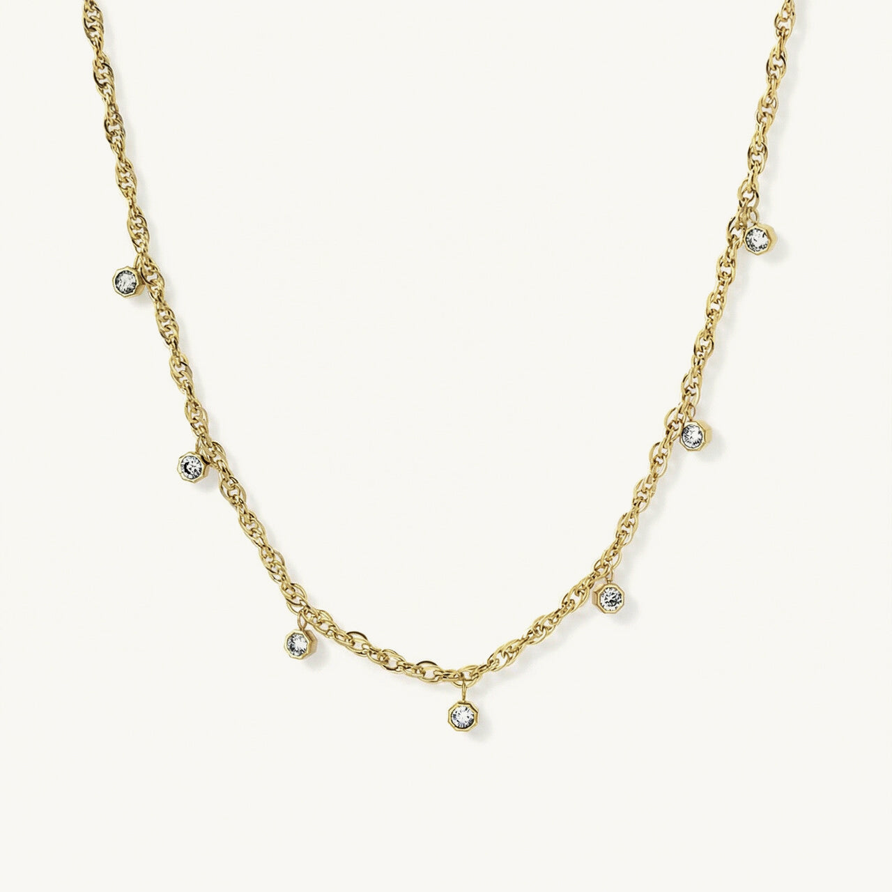 Twisted Chain CZ Necklace