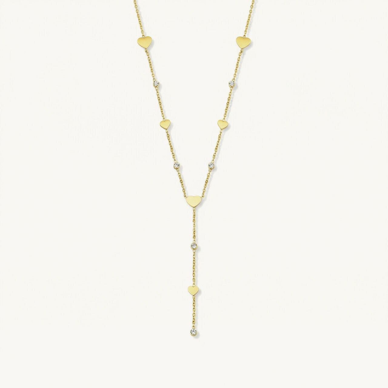 Flat Heart Lariat Necklace