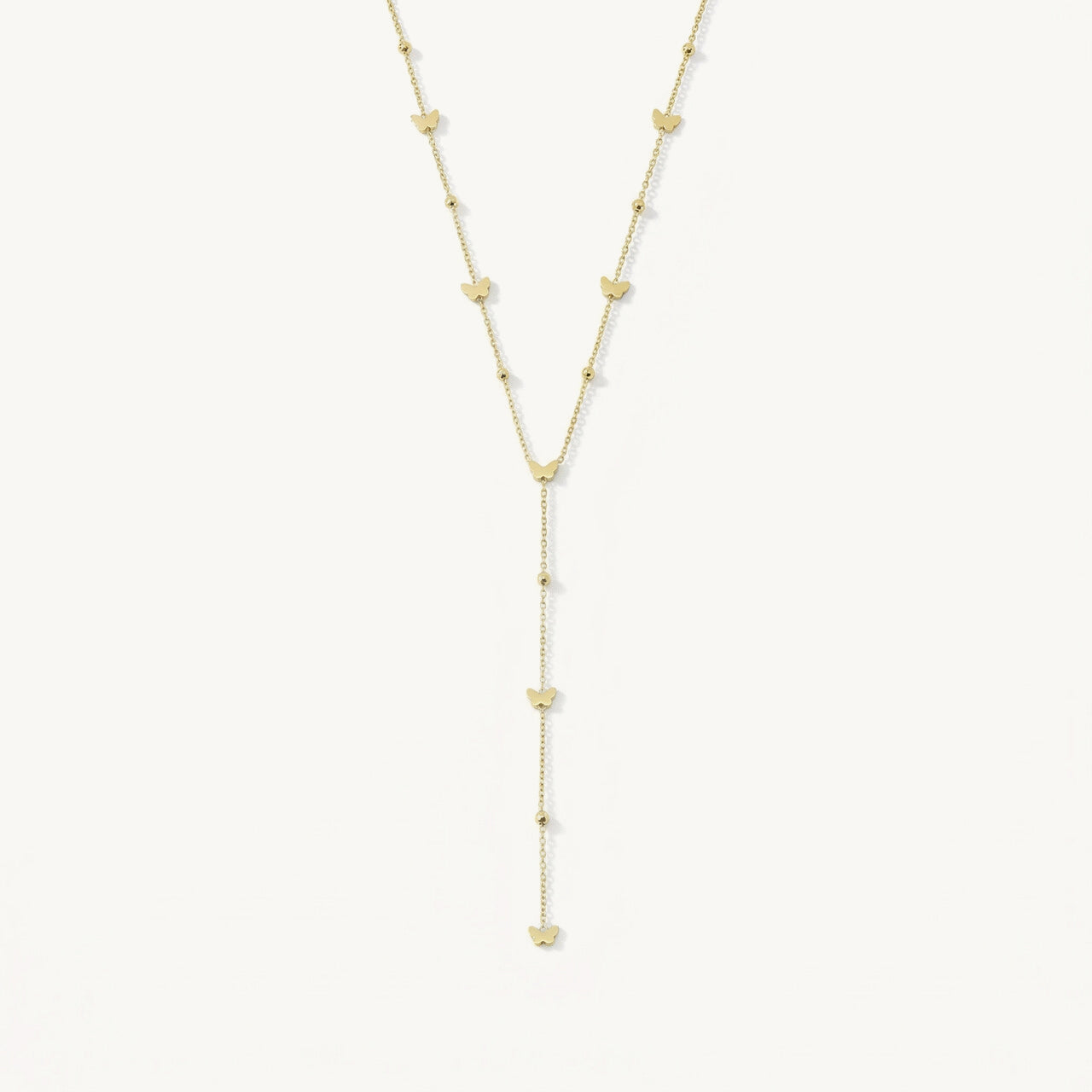 Flat Butterfly Lariat Necklace