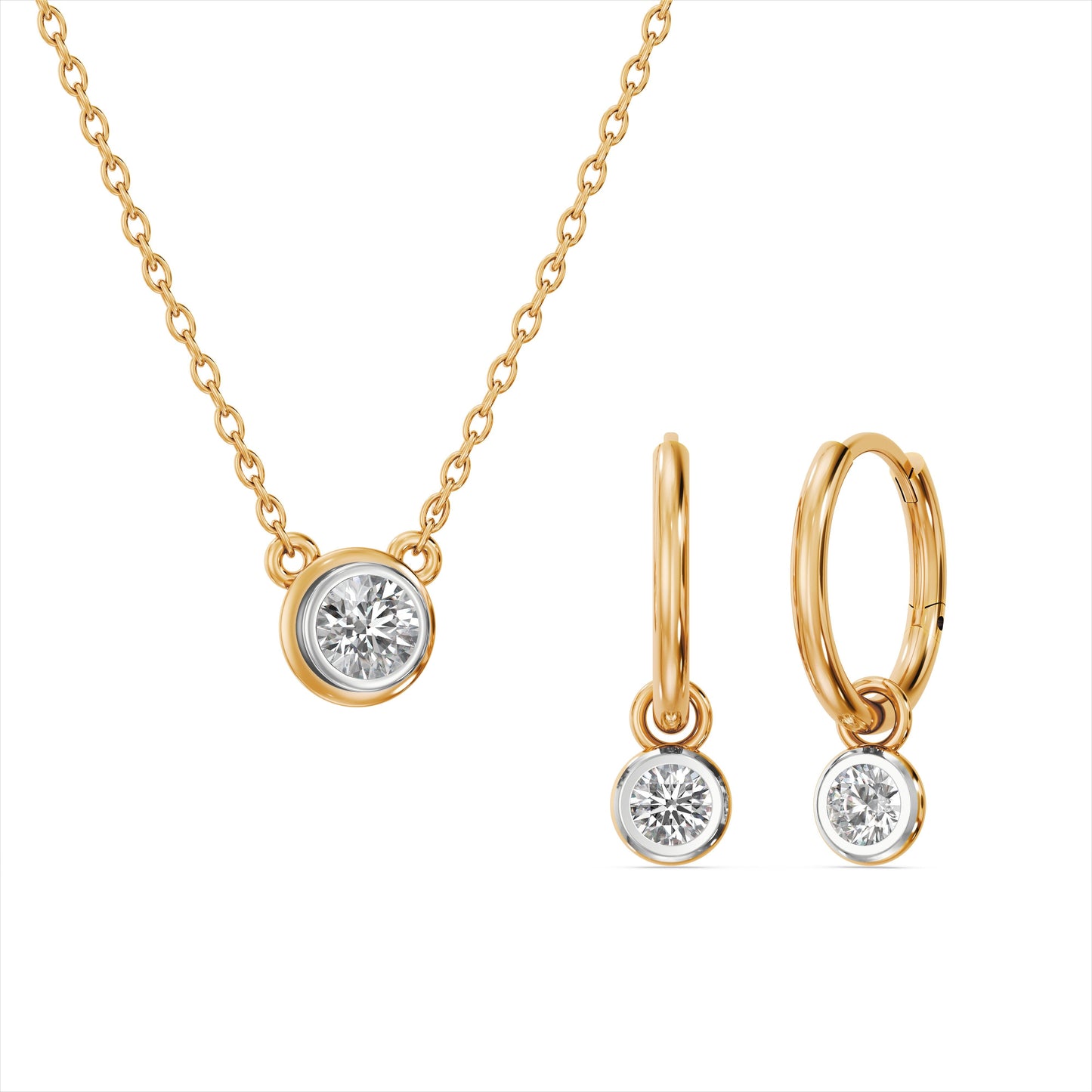 Luminous 9KT Gold Laboratory Grown Diamond Set