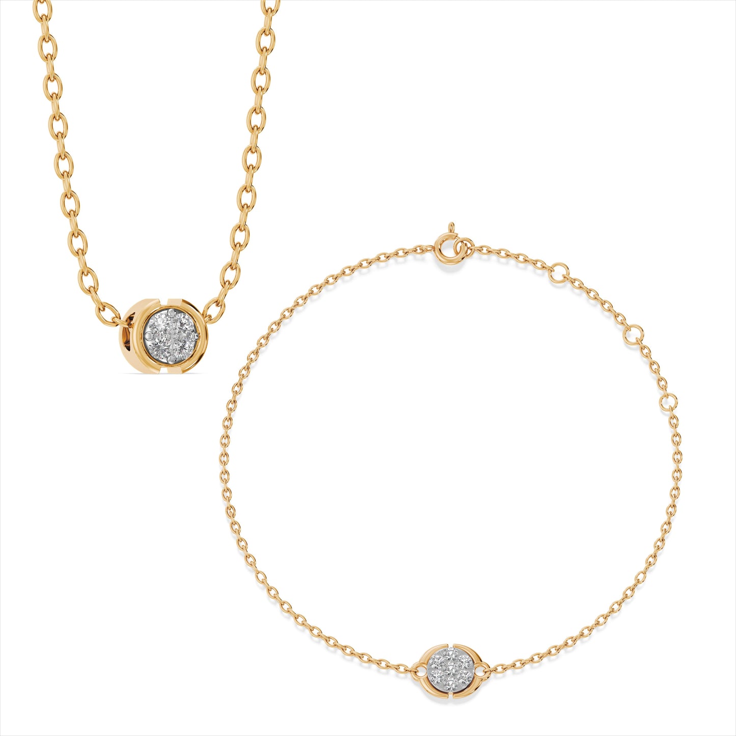 Stella Coin 9KT Gold Laboratory Grown Diamond Set