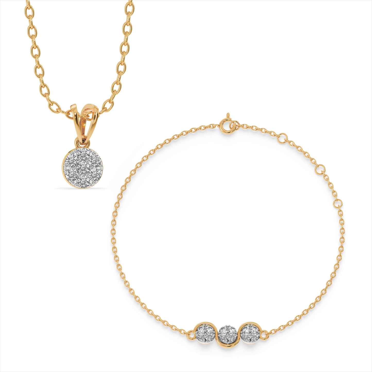 Luna Cluster 9KT Gold Laboratory Grown Diamond Set
