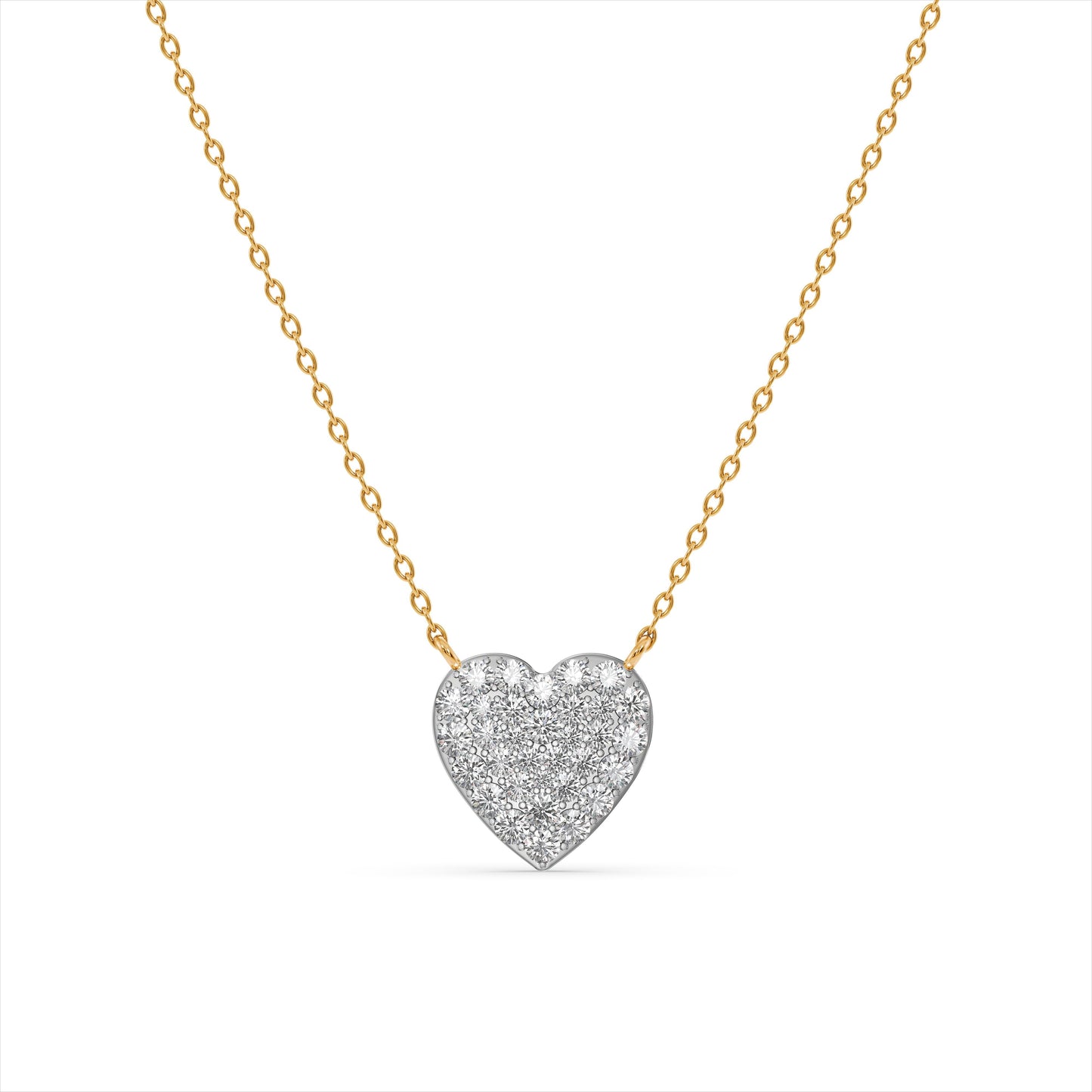 Shimmering Heart 9KT Gold Laboratory Grown Diamond Pendant