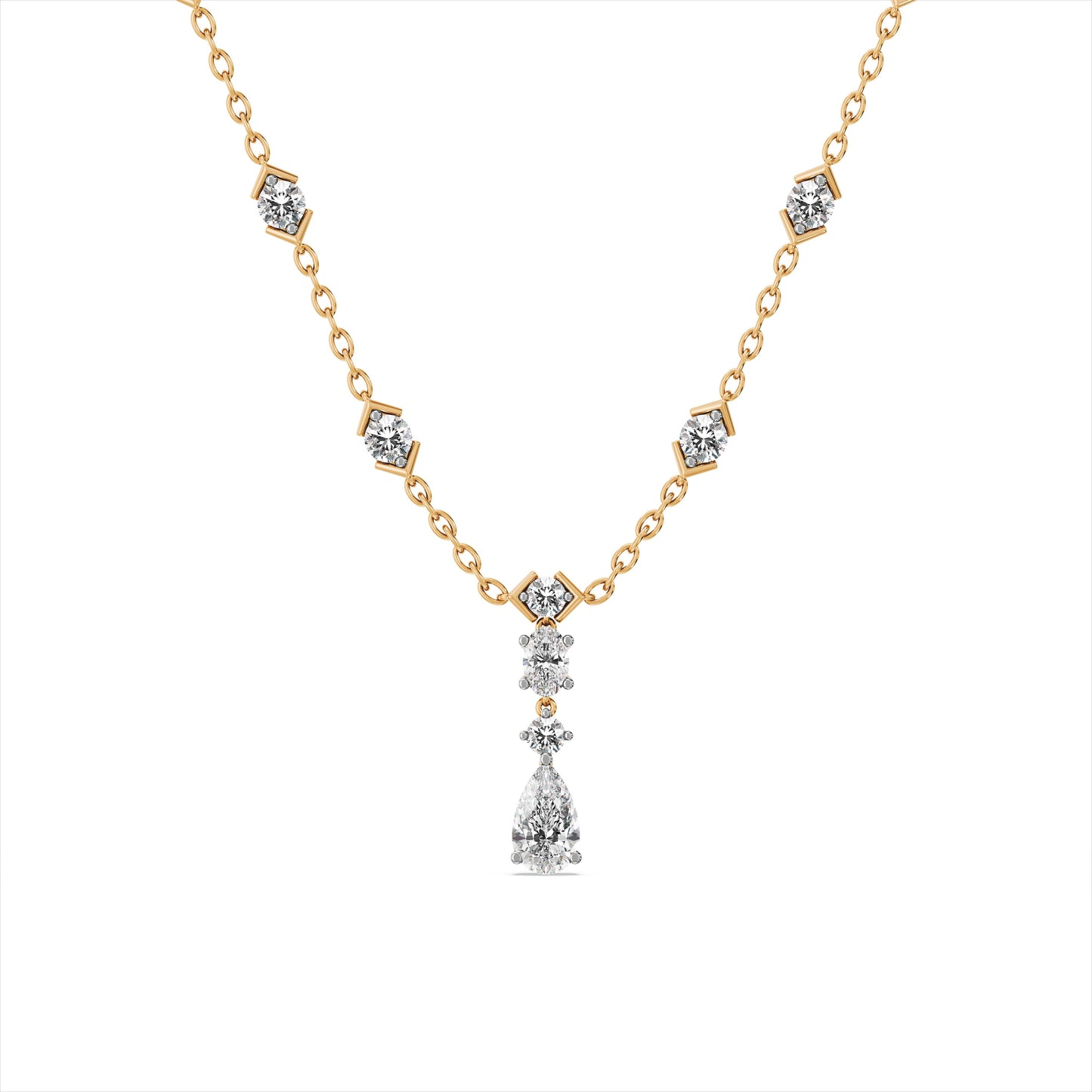 Luminous 9KT Gold Laboratory Grown Diamond Necklace
