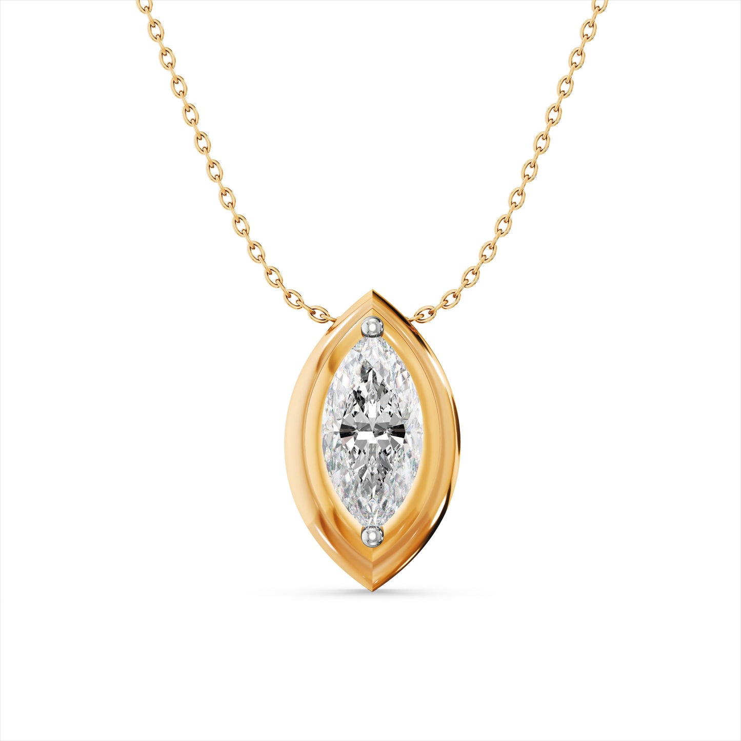 Marquise Glow 9KT Gold Laboratory Grown Diamond Necklace