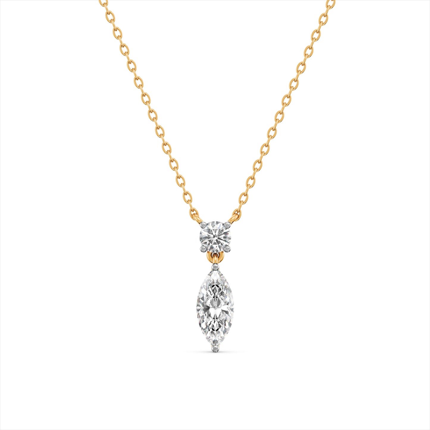 Marquise Harmony 9KT Gold Laboratory Grown Diamond Necklace