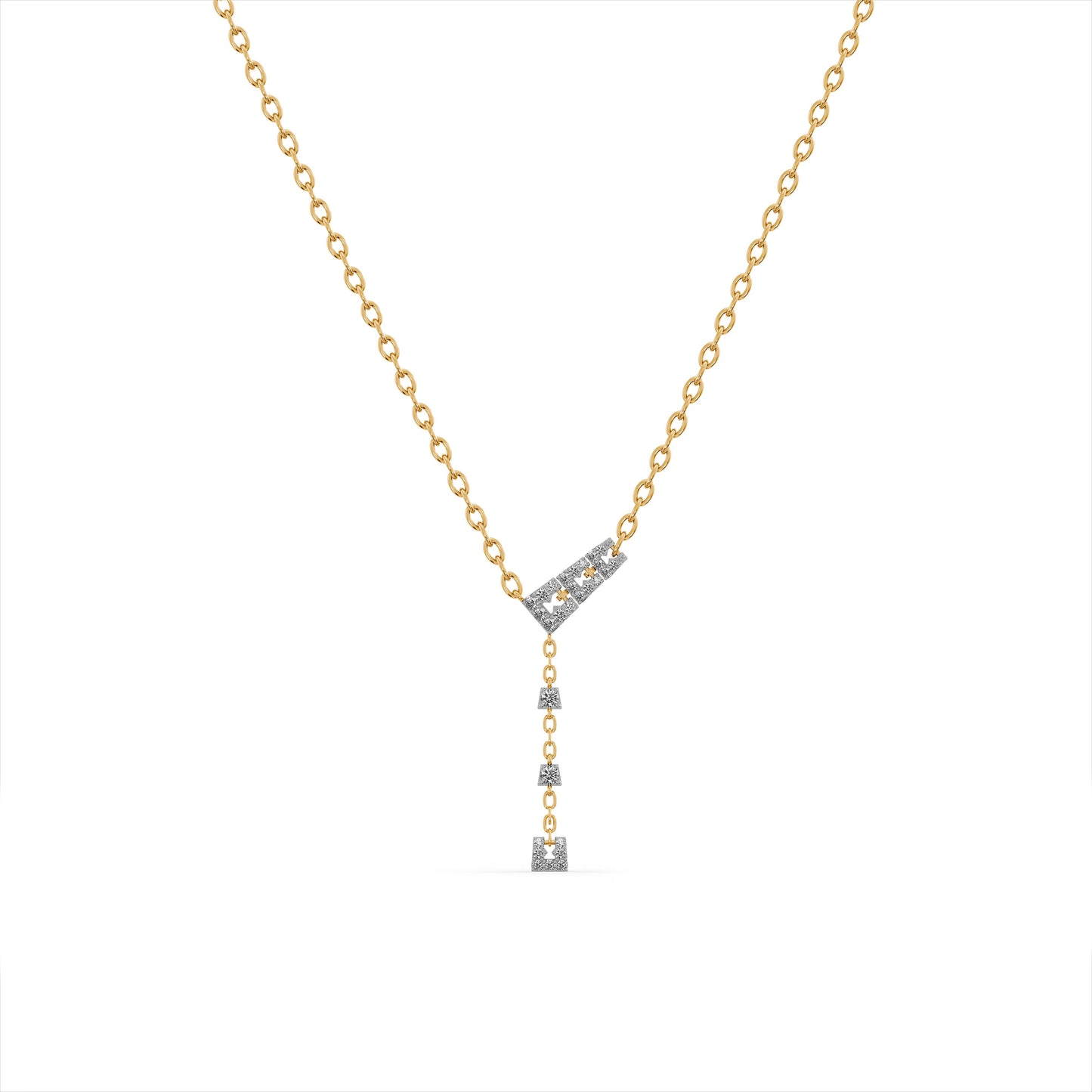 Elaris Linked 9KT Gold Laboratory Grown Diamond Lariat Necklace
