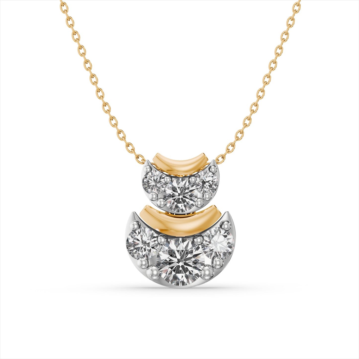 Celeste Curve 9KT Gold Laboratory Grown Diamond Necklace