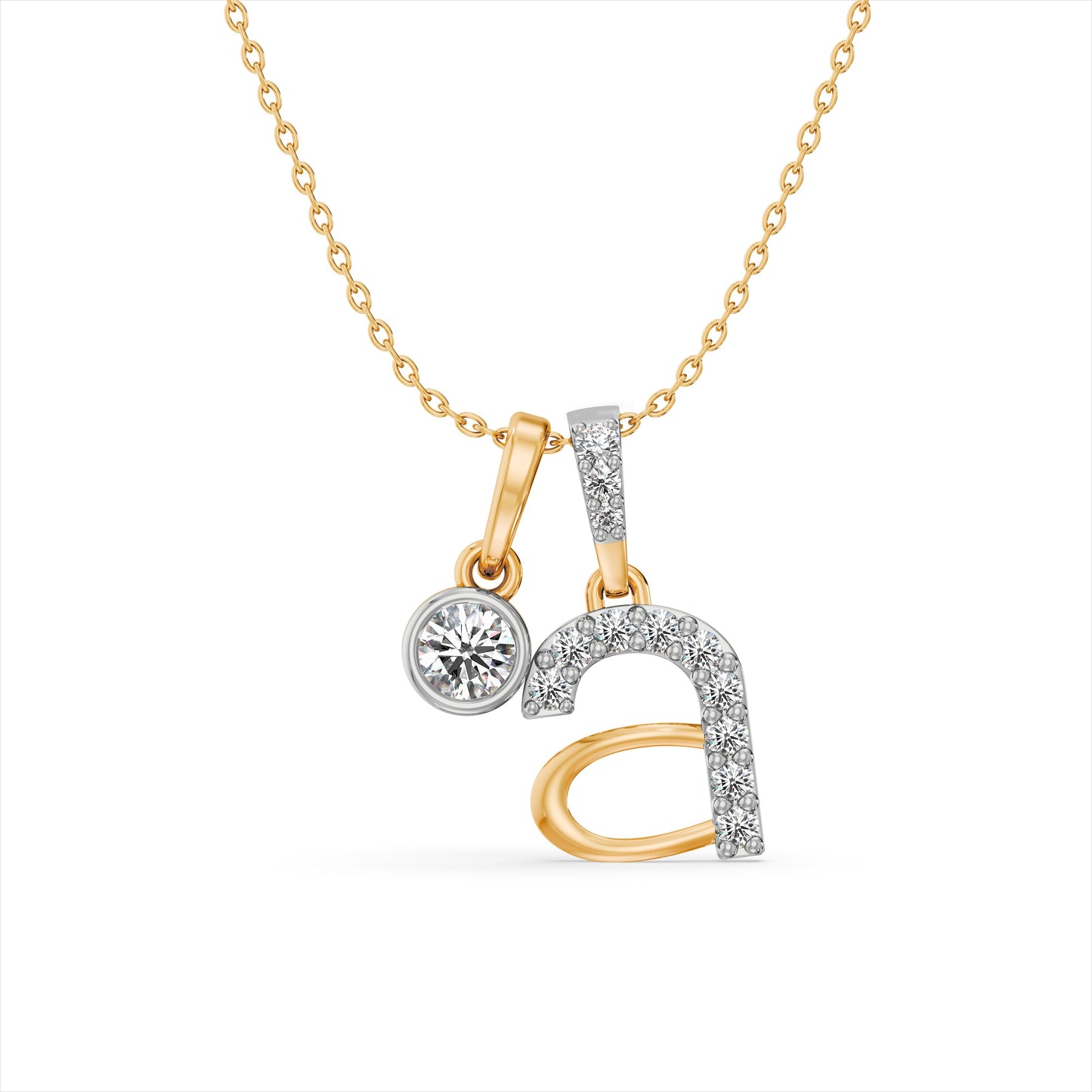 Elegant Initial 9KT Gold Laboratory Grown Diamond Necklace
