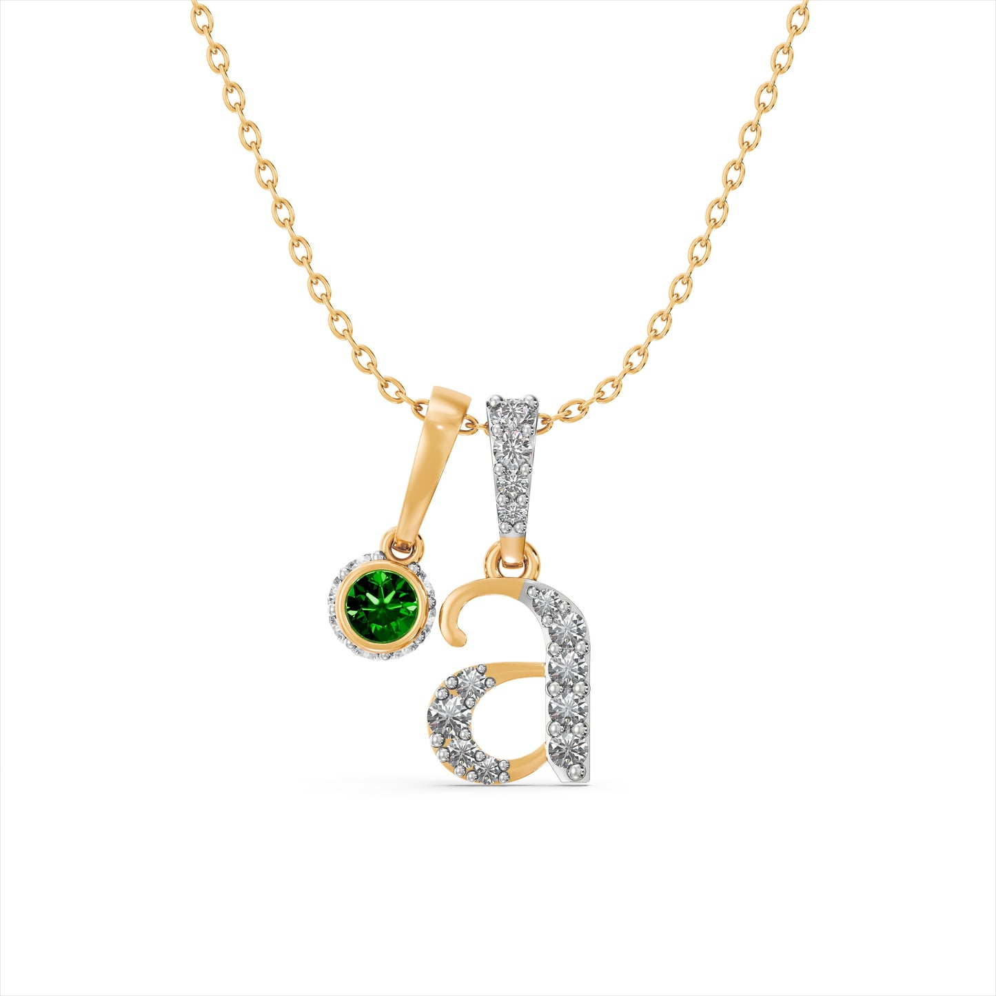 Radiant Initial 9KT Gold Laboratory Grown Diamond Necklace