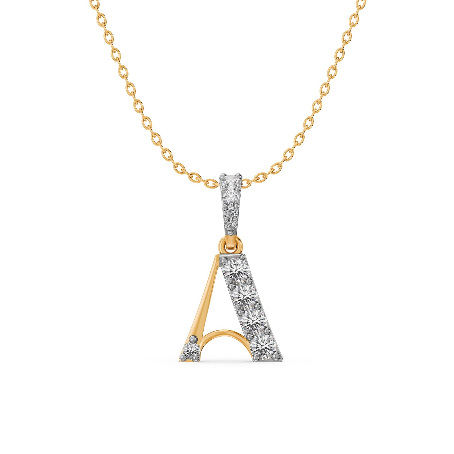 Graceful Initial 9KT Gold Laboratory Grown Diamond Necklace