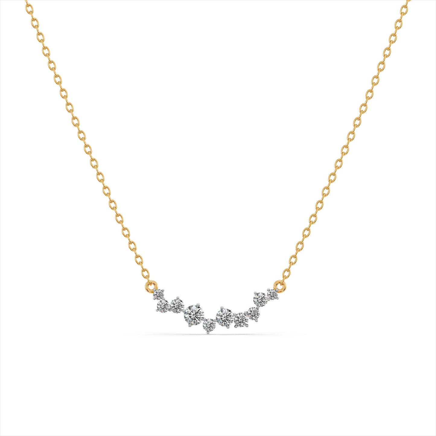 Sparkling Points 9KT Gold Laboratory Grown Diamond Necklace