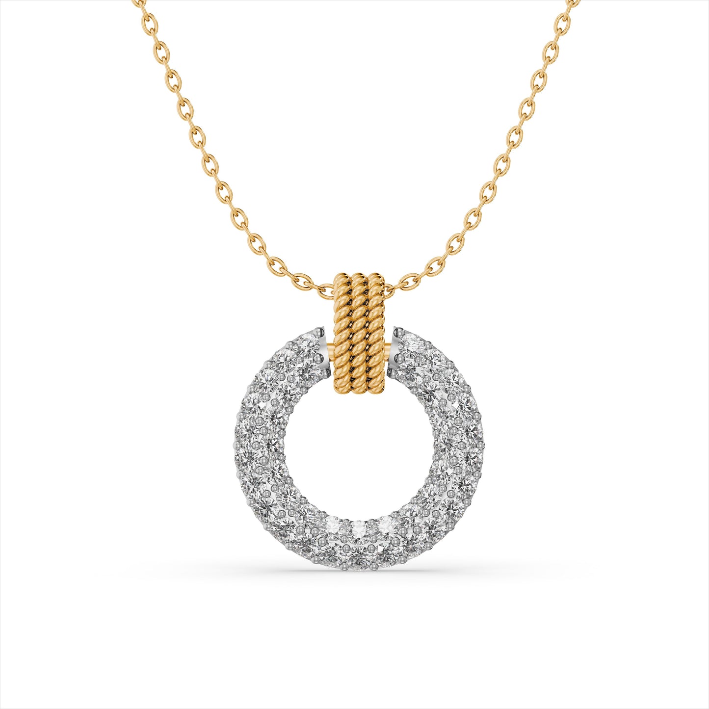 Shiny Orbits 9KT Gold Laboratory Grown Diamond Necklace