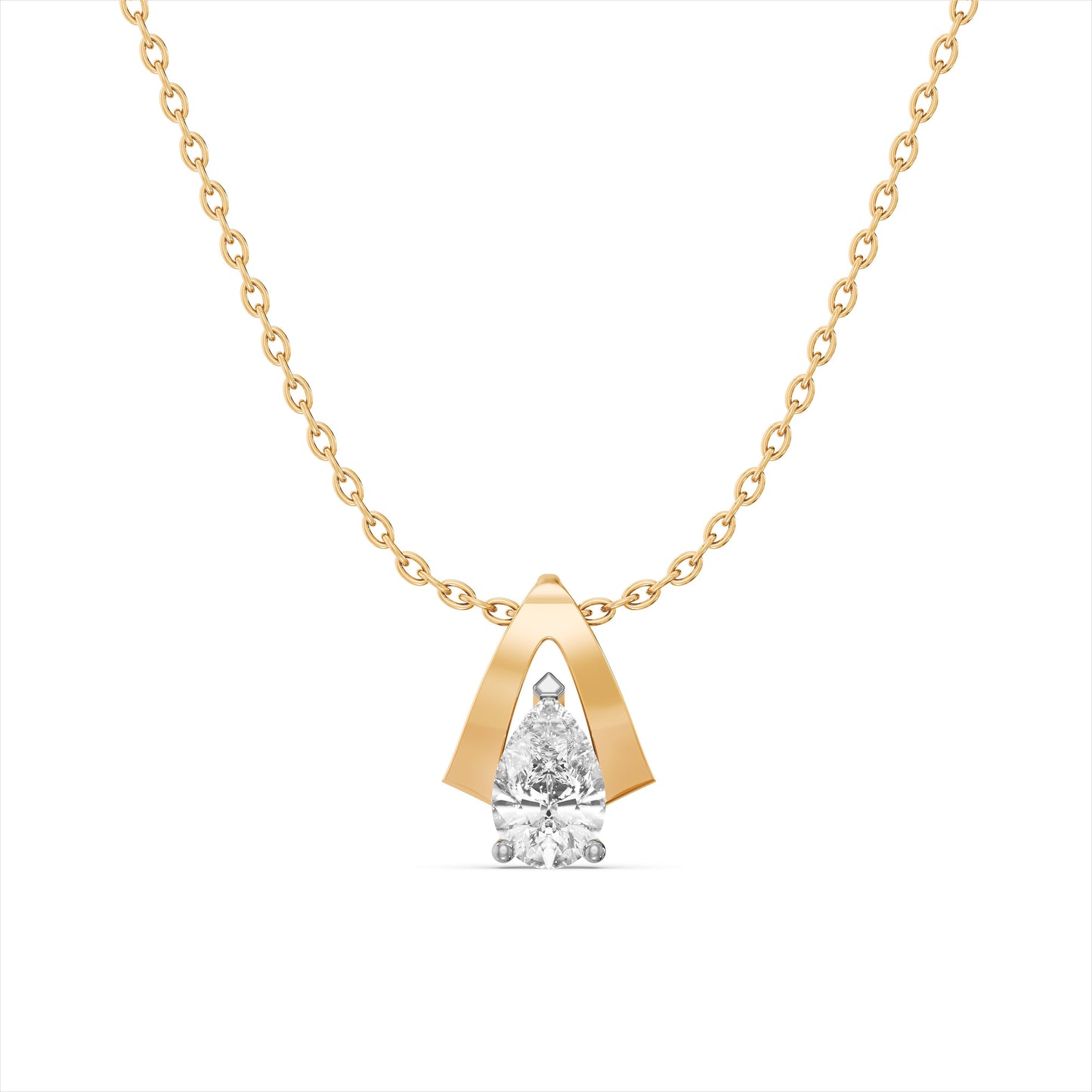Aurora Pear 9KT Gold Laboratory Grown Diamond Necklace