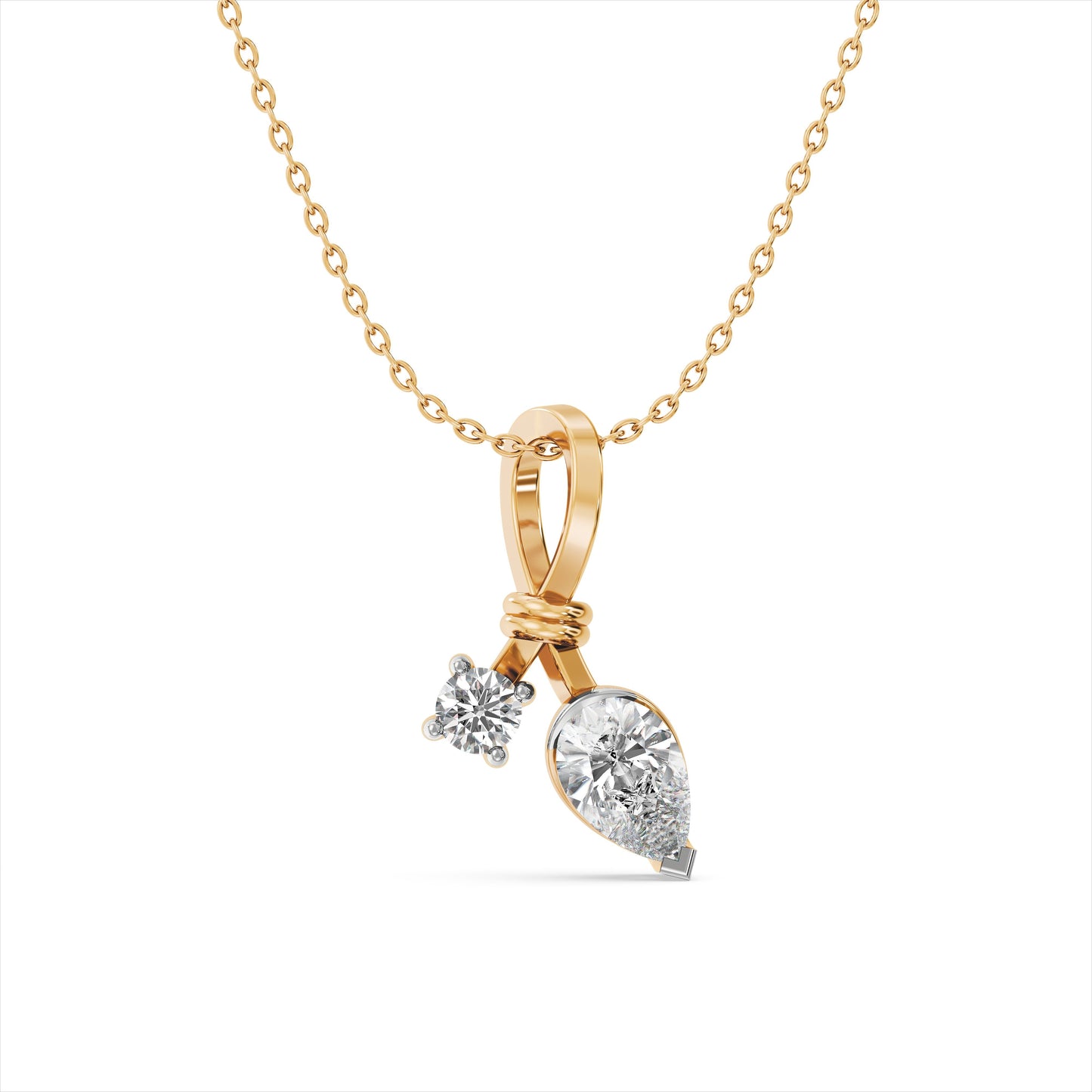 Knot Grace 9KT Gold Laboratory Grown Diamond Necklace
