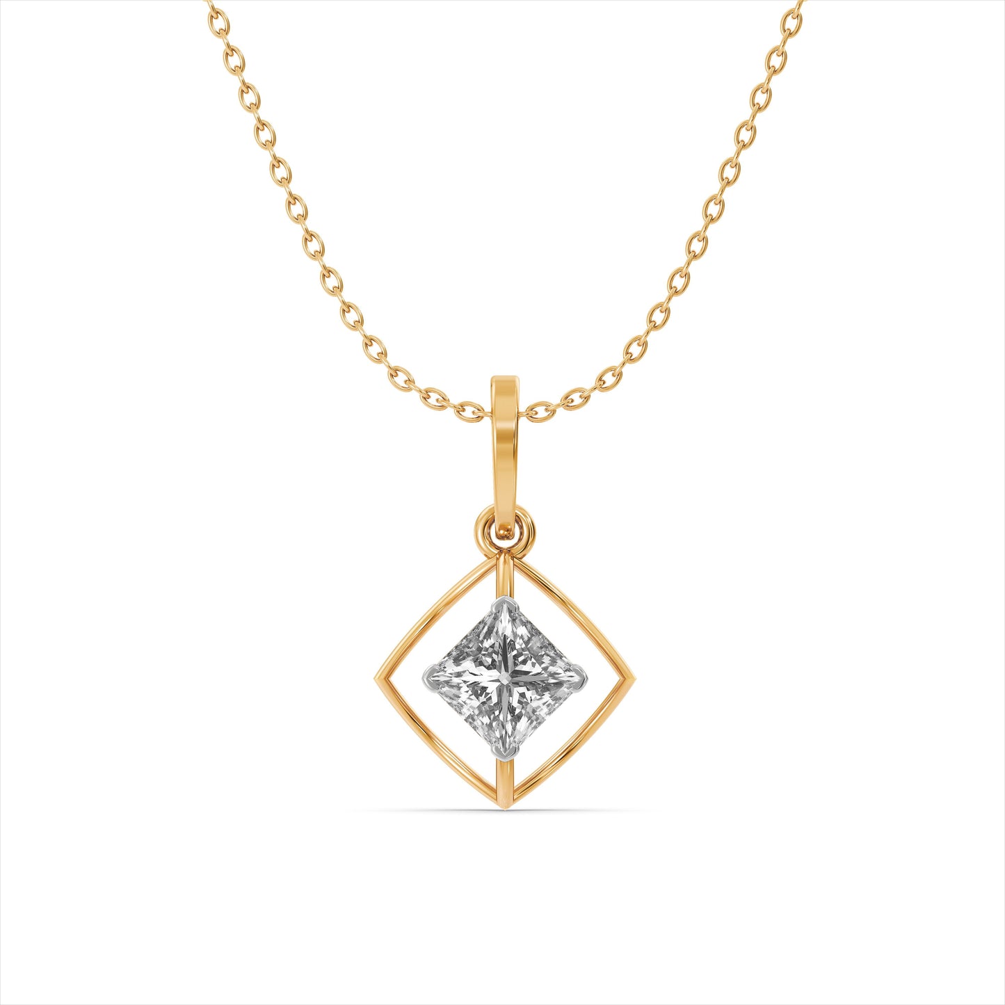 Luna Prism 9KT Gold Laboratory Grown Diamond Necklace