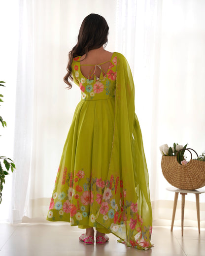 Lehenga Mart Designer Anarkali Suit With Kurta Pant Dupatta For Women-Liril