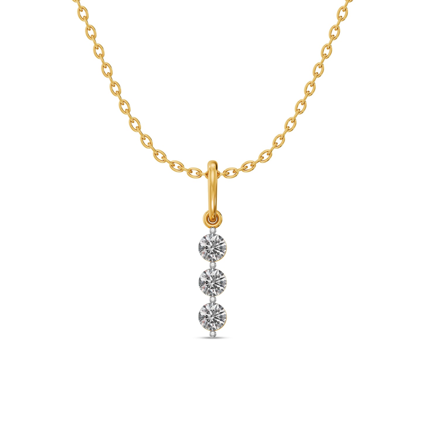 Triple Glow 9KT Gold Laboratory Grown Diamond Pendant