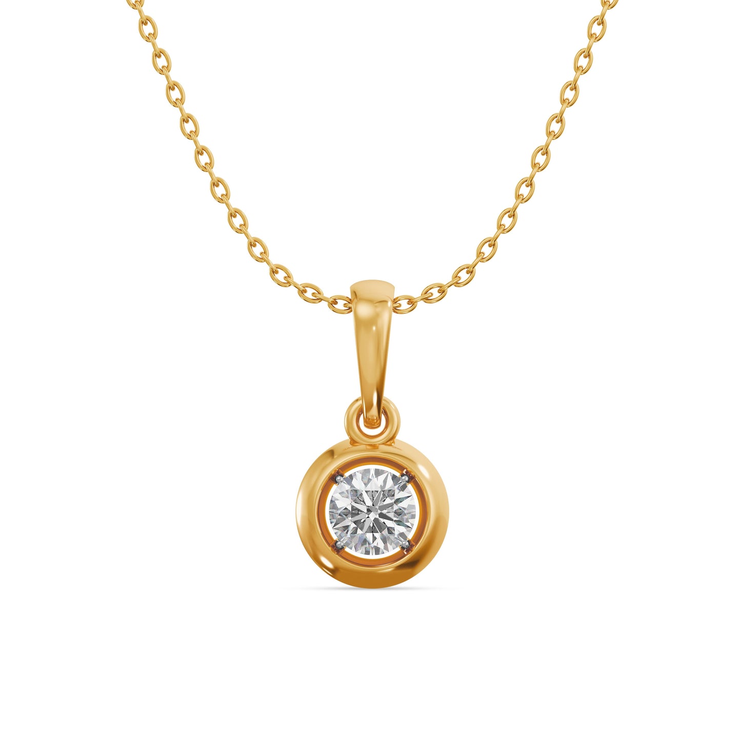 Luminous Orb 9KT Gold Laboratory Grown Diamond Pendant