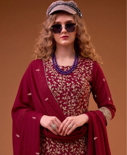 KC Rani Pink Straight Suit For Women Georgette Fabric