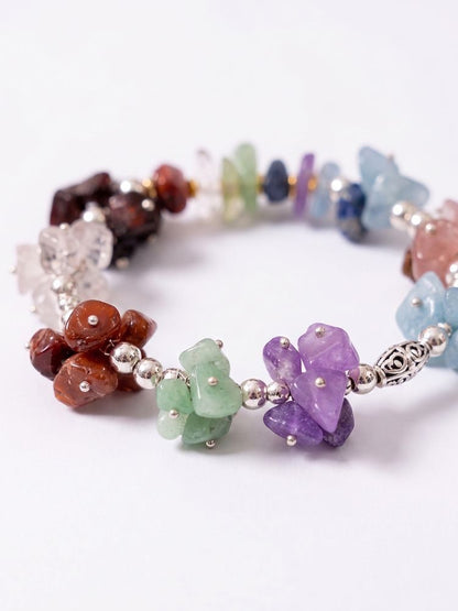 NVR Set of 2 Rudraksh & Seven Chakra Chip Bracelet Rakhi with Roli Chawal Chandan Mishri