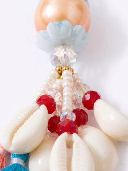 NVR Set of 2 Multicolor Artificial Beads & Sea Shell Bhaiya Bhabhi Rakhi with Roli Chawal