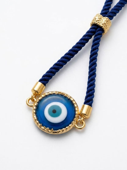 NVR Set of 2 Blue Evil Eye Design Bhaiya Bhabhi Wraparound Rakhi with Roli Chawal Chandan