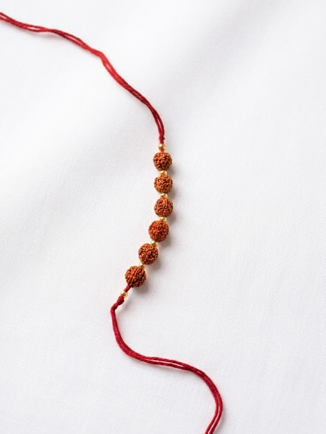 NVR Religious Rudraksh Thread Rakhi With Roli Chawal Chandan Mishri